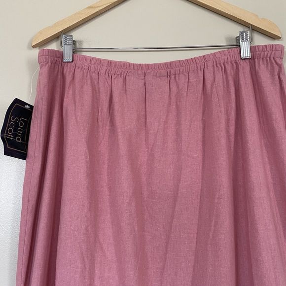 Laura Scott Women’s Linen Blend Embroidered Hem Skirt Size 18 Brand New - Picture 6 of 12
